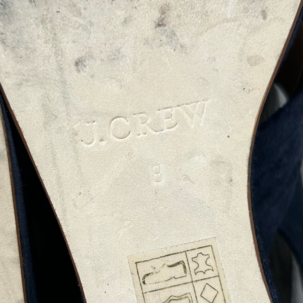J Crew Blue Suede Wedge Sandals | 8 - Picture 7 of 9